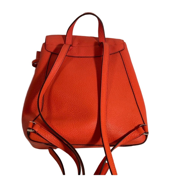 Kate Spade Leila Vibrant Orange Medium Flap Leather Backpack | One Size | EUC - Picture 2 of 11